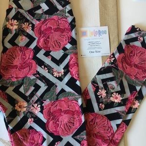 OS Lularoe Trellis Roses leggings BNWT